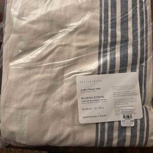 2 Pottery Barn Rivera Navy 50W x 96L Light-filtering Curtains